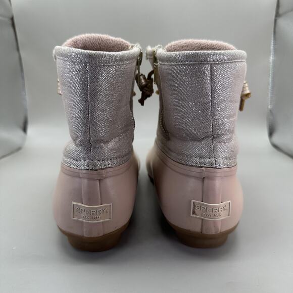 Sperry Duck Boots Womens Size 9.5 Pink Saltwater Winter Waterproof Rubber - Picture 6 of 9